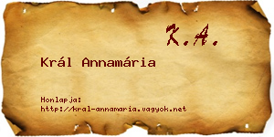 Král Annamária névjegykártya